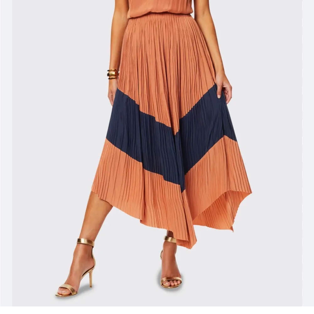 Elegant Two-Tone Pleated Skirt